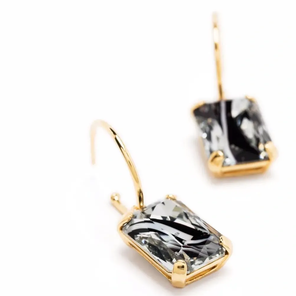 Серьги-кольца с кристаллами