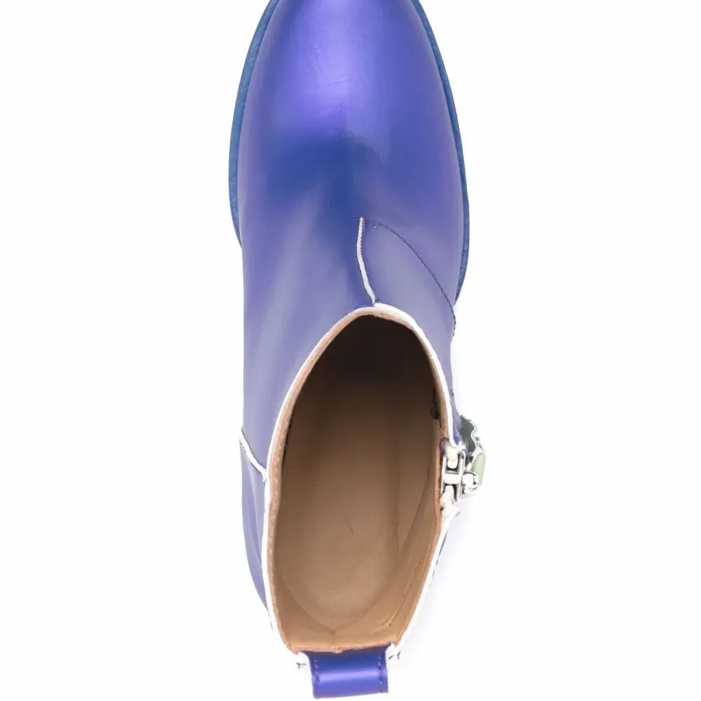 Кожаные ботильоны на молнии