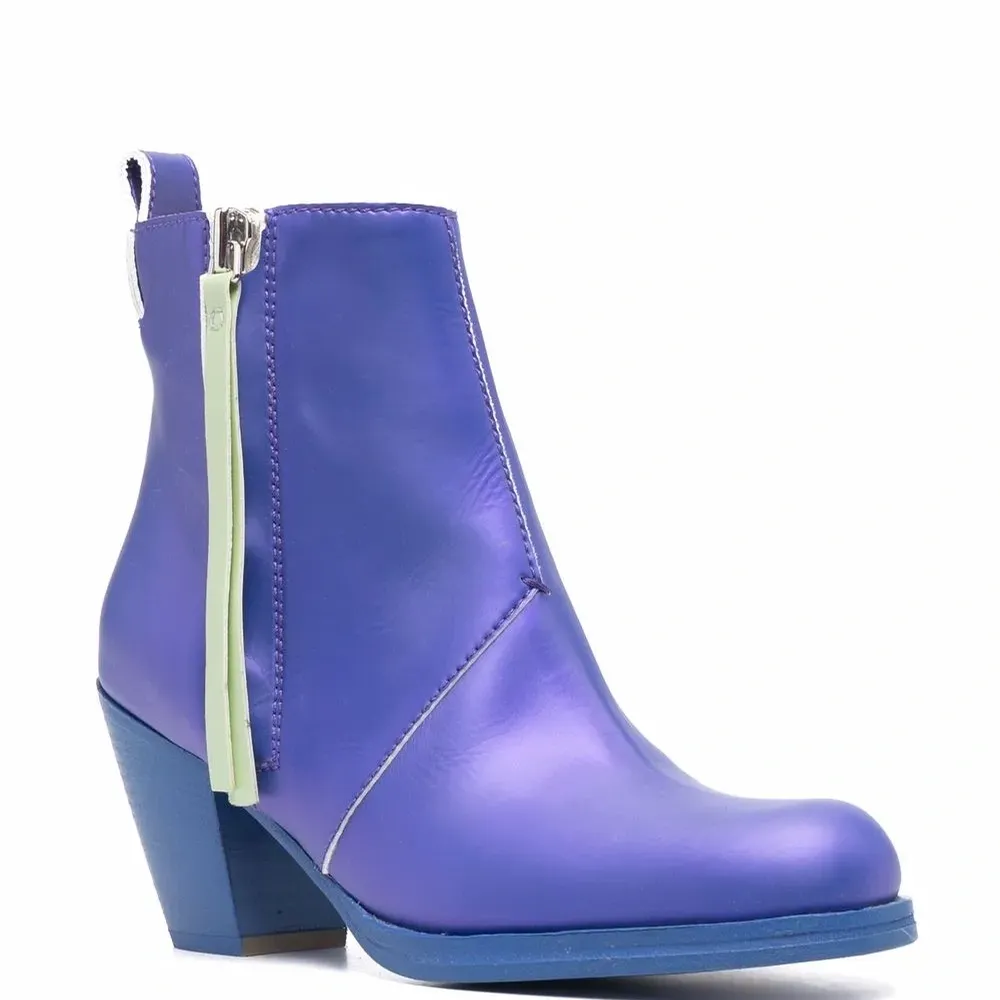 Кожаные ботильоны на молнии