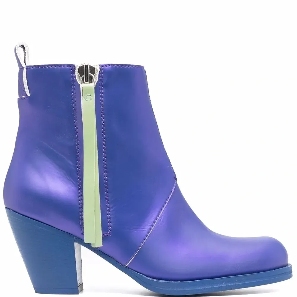 Кожаные ботильоны на молнии