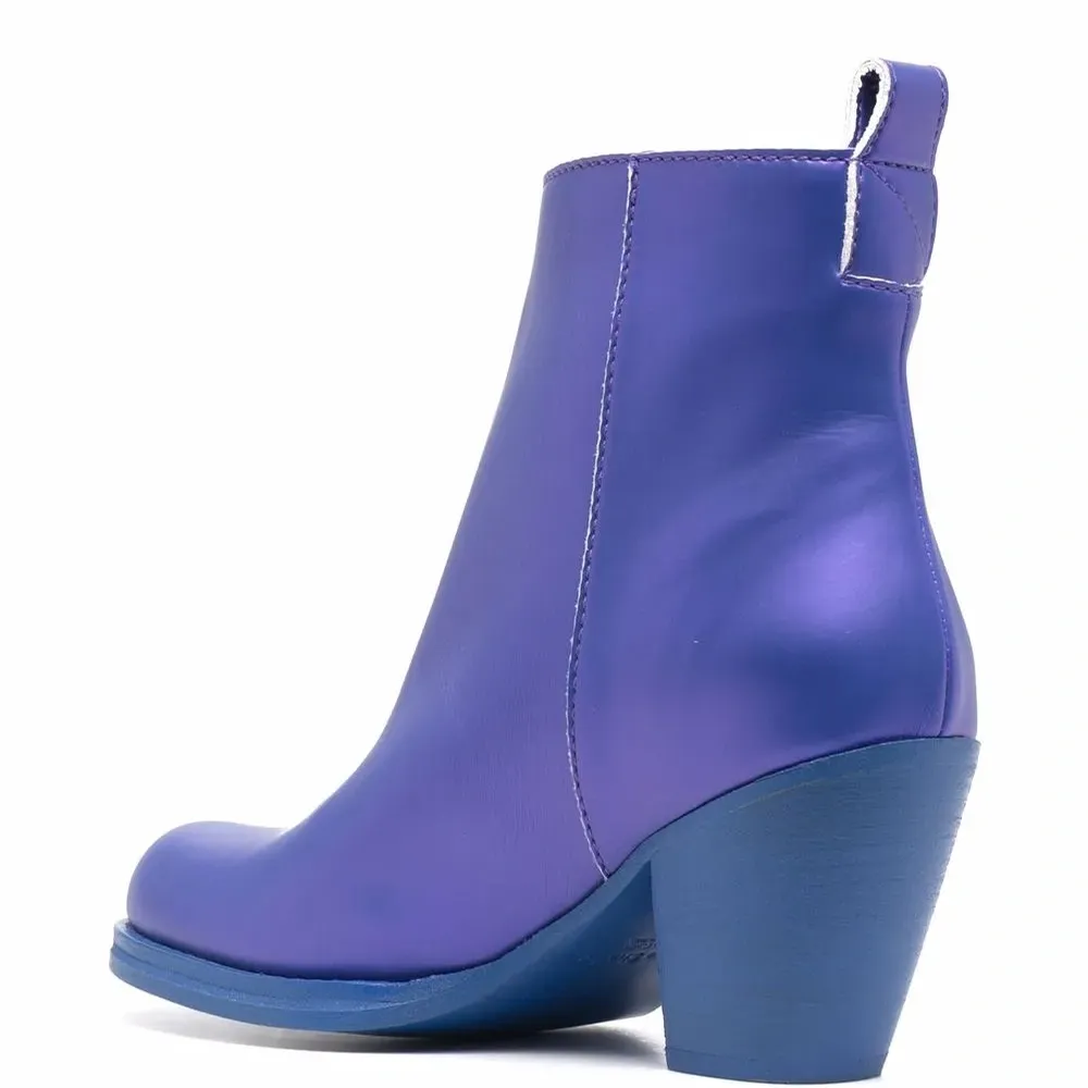 Кожаные ботильоны на молнии