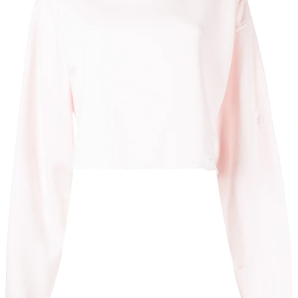 Укороченная толстовка с эффектом потертости