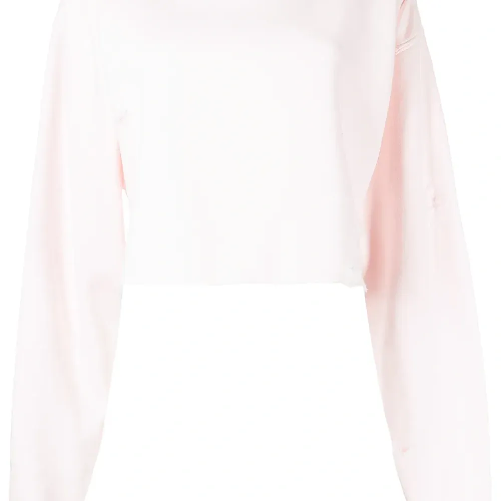 Укороченная толстовка с эффектом потертости