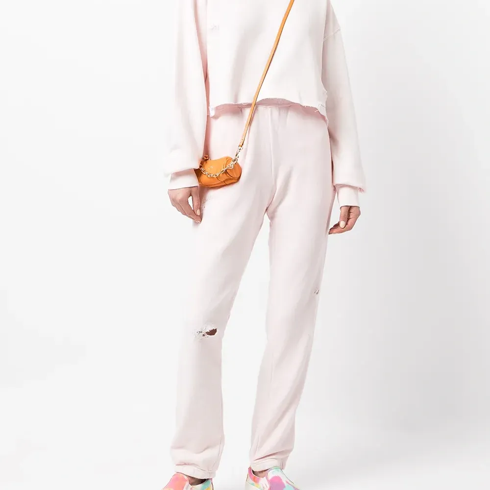 Укороченная толстовка с эффектом потертости