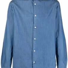 Джинсовая рубашка на пуговицах