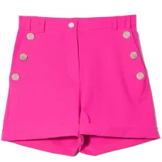 Шорты с завышенной талией и декоративными пуговицами