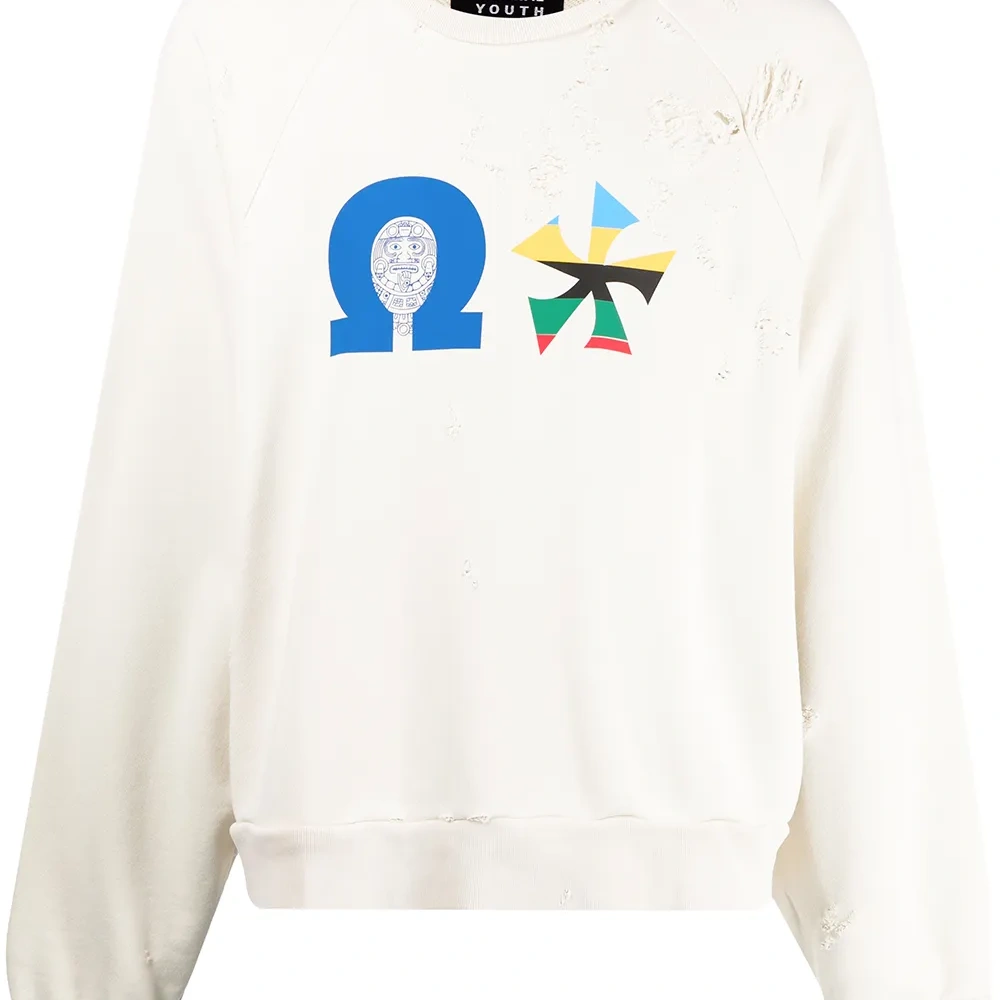 Толстовка с эффектом потертости