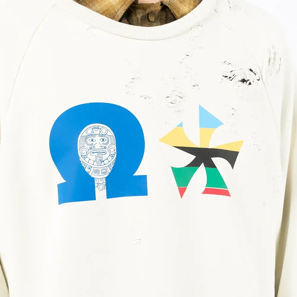 Толстовка с эффектом потертости