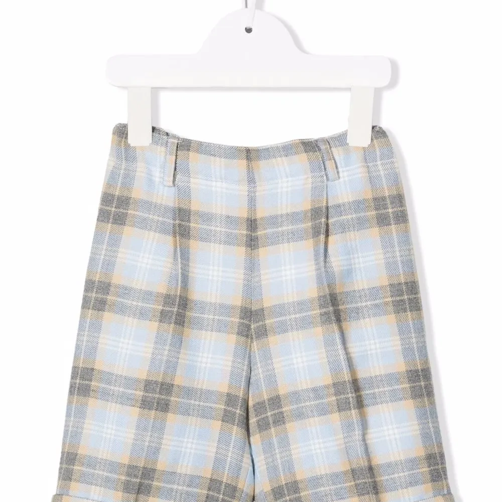 шерстяные шорты в клетку