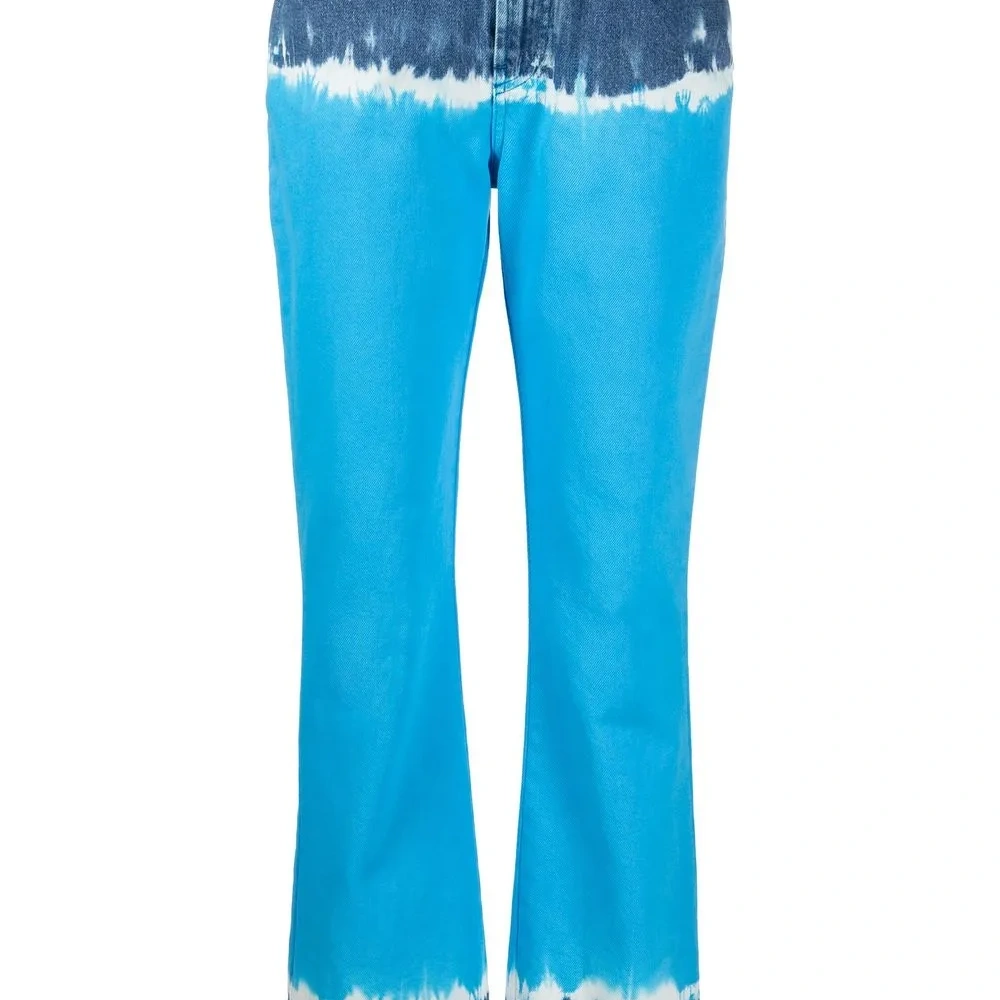 Расклешенные джинсы с принтом тай-дай