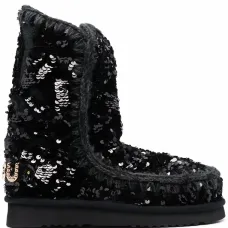 Угги Eskimo с пайетками и отделкой в технике кроше