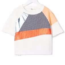 Футболка из органического хлопка в технике пэчворк