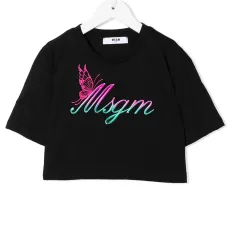 укороченная футболка с логотипом