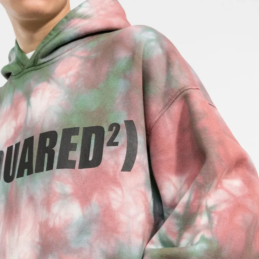 Худи с принтом тай-дай и логотипом