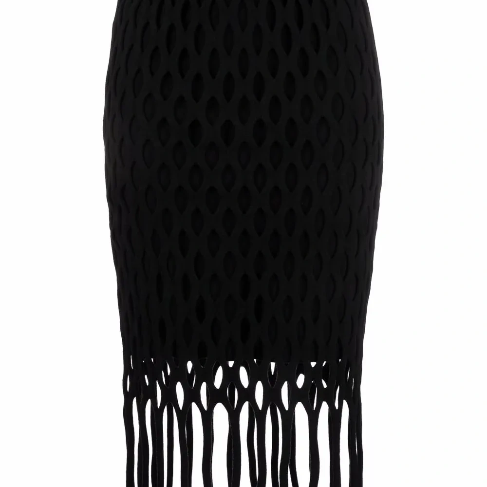 Юбка в технике макраме с бахромой