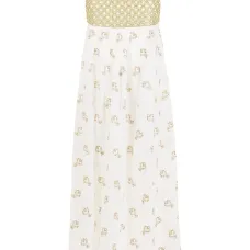 Платье с открытой спиной и цветочной вышивкой