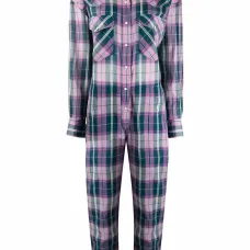 Клетчатый комбинезон на пуговицах