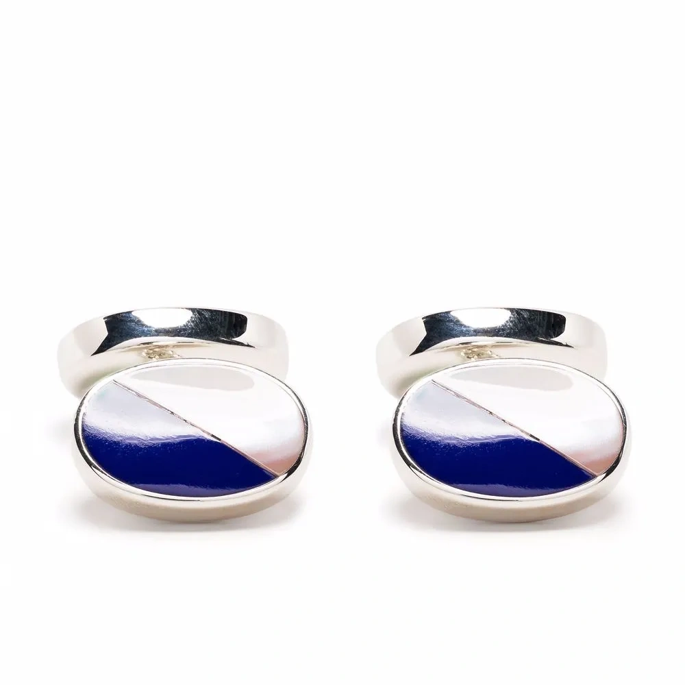 Овальные запонки в двух тонах Овальные запонки в двух тонах