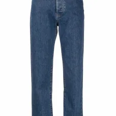 Прямые джинсы с эффектом потертости