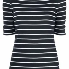 Полосатый топ с короткими рукавами Полосатый топ с короткими рукавами