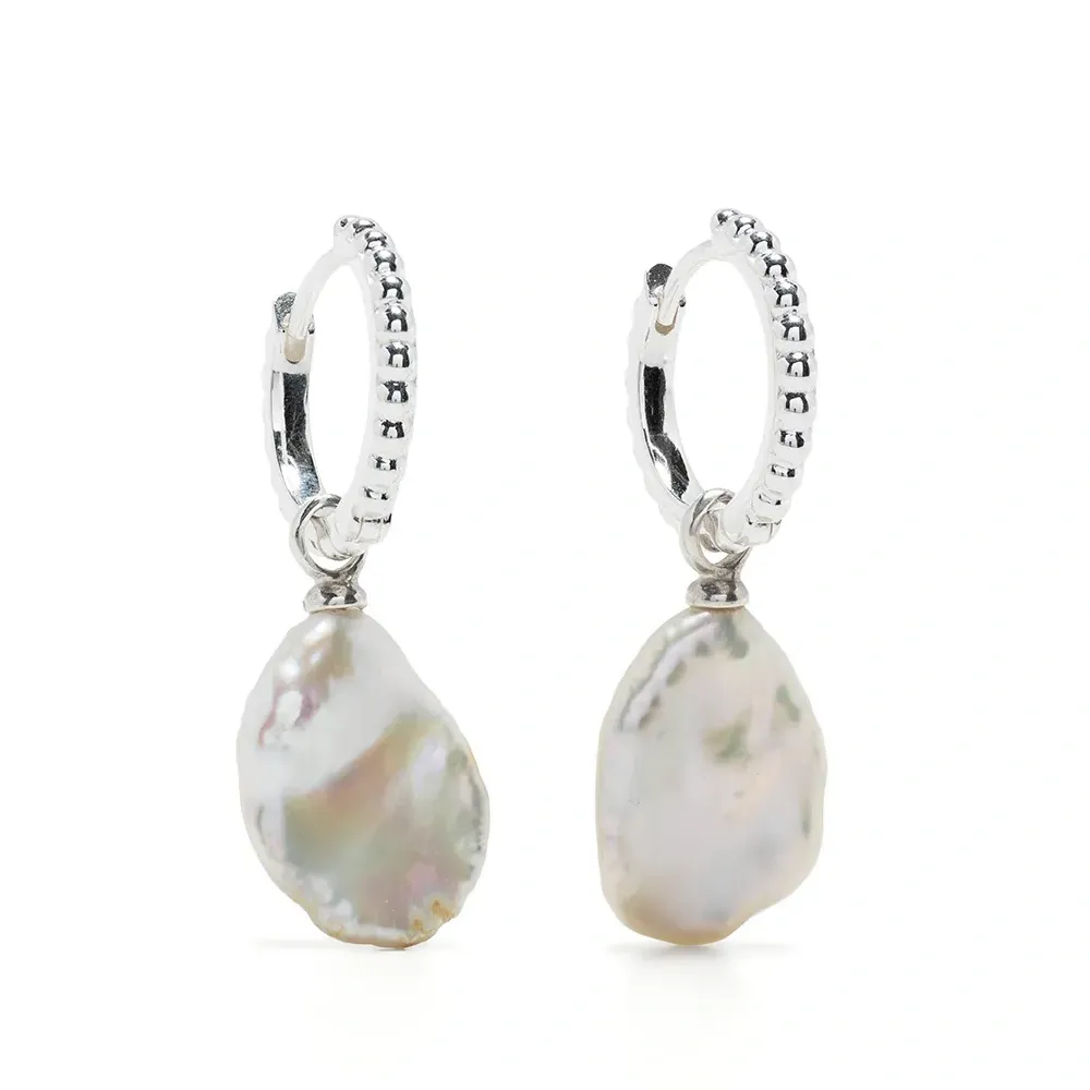 Серьги-кольца Dotty Keshi Luna с жемчугом