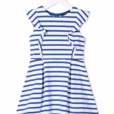 Платье в полоску с короткими рукавами