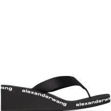 Шлепанцы на танкетке с логотипом Шлепанцы на танкетке с логотипом