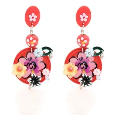 Серьги-подвески с цветочным декором