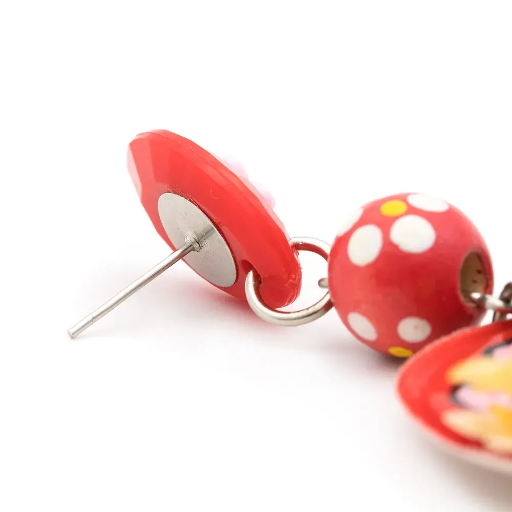 Серьги-подвески с цветочным декором