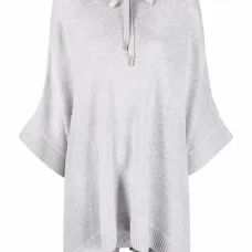 Кейп тонкой вязки с капюшоном