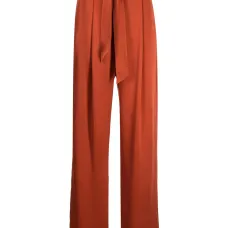 Шелковые брюки с завышенной талией и складками Шелковые брюки с завышенной талией и складками