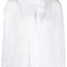 Блузка с высоким воротником и оборками Блузка с высоким воротником и оборками