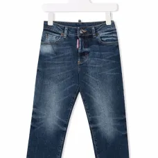 Прямые джинсы с эффектом потертости Прямые джинсы с эффектом потертости