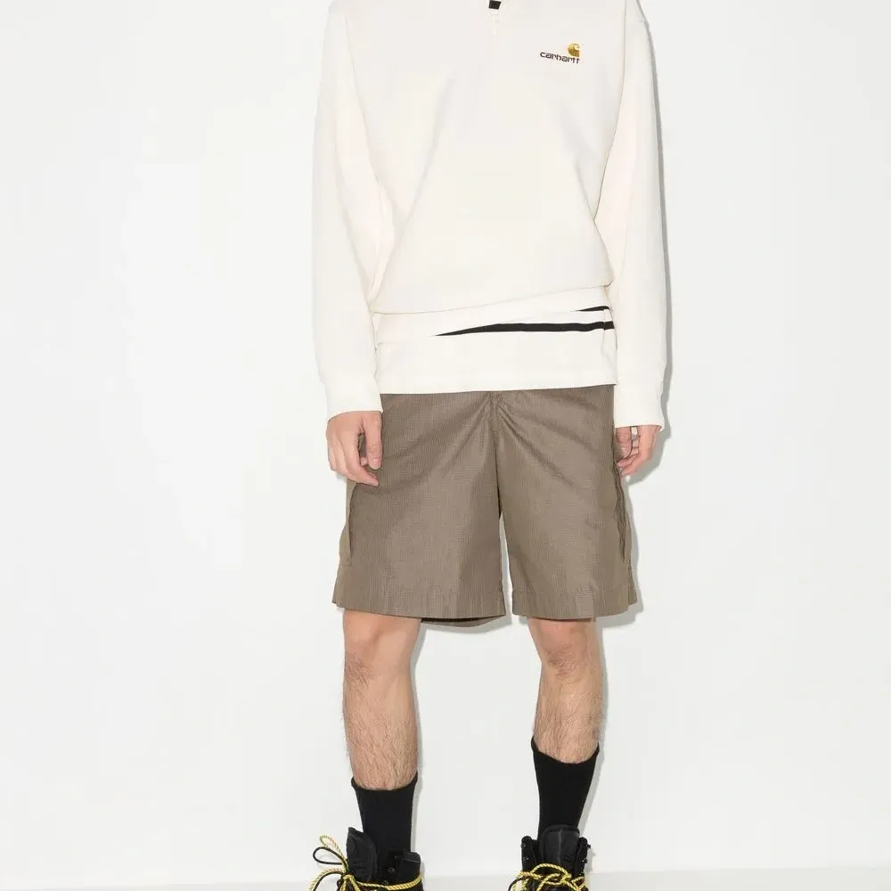 Толстовка с воротником на молнии и вышитым логотипом