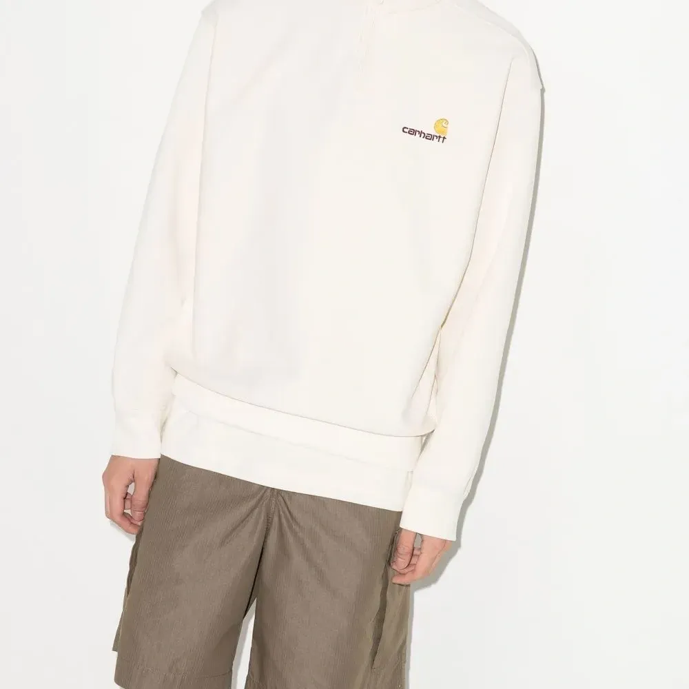 Толстовка с воротником на молнии и вышитым логотипом