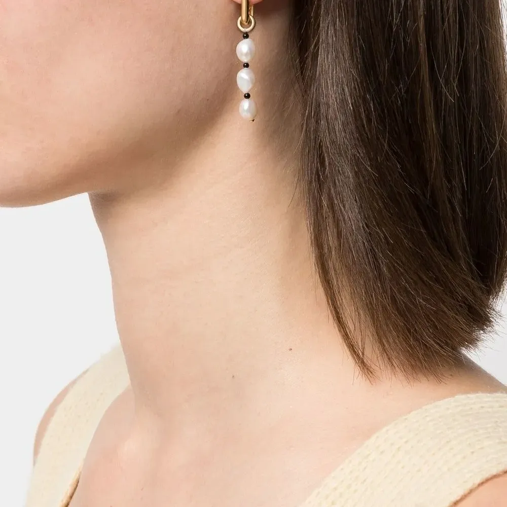 Серьги-подвески с жемчугом