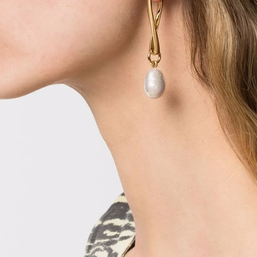 Серьги-подвески с жемчугом