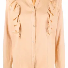 Блузка с V-образным вырезом и оборками