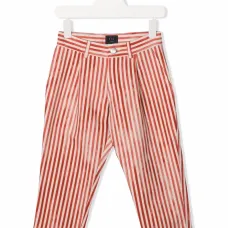 Полосатые прямые брюки прямого кроя