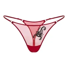 Полупрозрачные трусы-стринги с вышивкой Полупрозрачные трусы-стринги с вышивкой