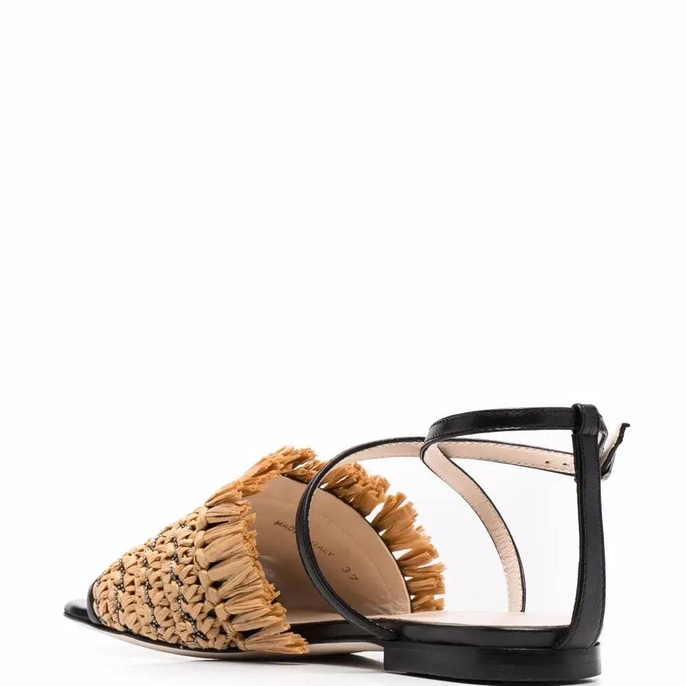 Сандалии с плетеными ремешками