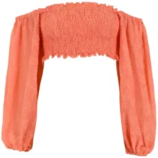 Укороченная блузка с открытыми плечами Укороченная блузка с открытыми плечами