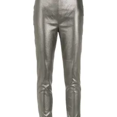 Легинсы с завышенной талией и эффектом металлик