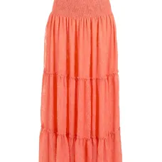 Плиссированная юбка макси с завышенной талией