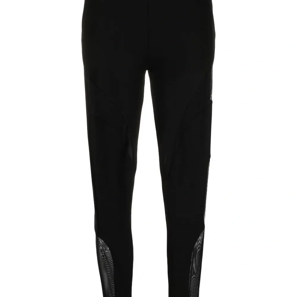 Легинсы в рубчик с прозрачной вставкой