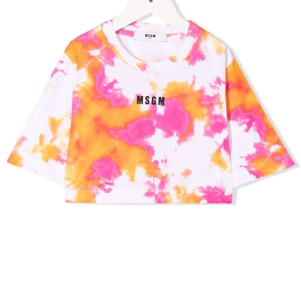 Футболка с принтом тай-дай и логотипом