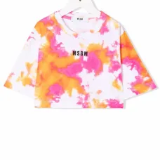 Футболка с принтом тай-дай и логотипом