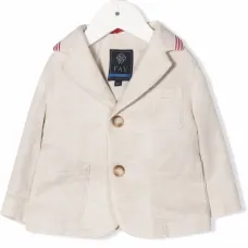 Однобортный блейзер с вышитым логотипом