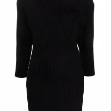 Платье в рубчик с V-образным вырезом Платье в рубчик с V-образным вырезом