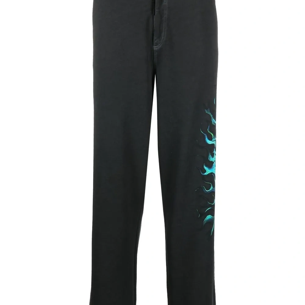 Прямые брюки с графичным принтом